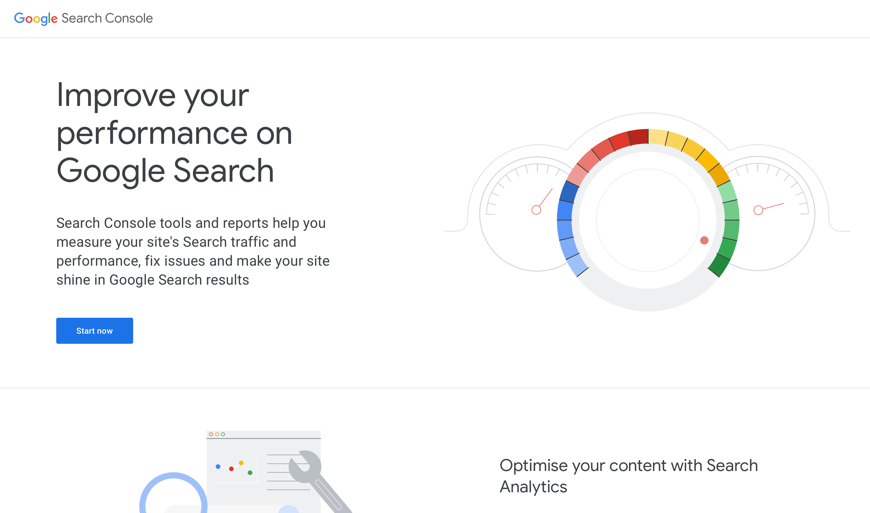 Google Search Console: Homepage